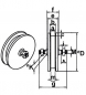 Preview: Stahllaufrolle mit Achse Ø 160 mm