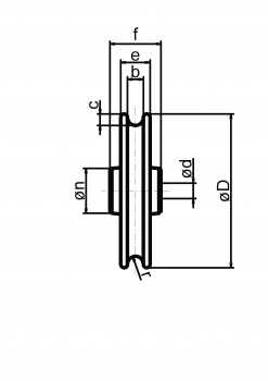 Graugussseilrolle mit halbrunder Nut