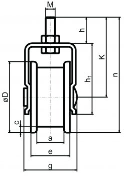 Gurtumlenkrolle mit Gewindestift Ø 60mm