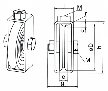 Kunststoffgegengewichtrolle Ø 72mm