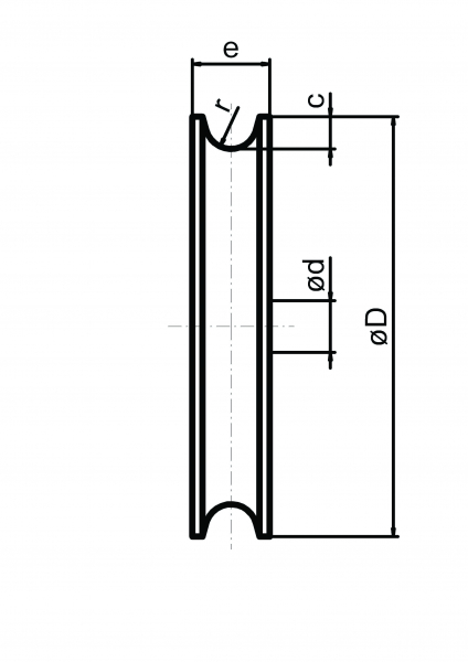 Kunststoffseilrolle mit Kugellager  und runder Nut