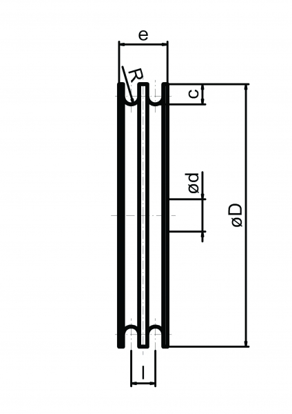 Doppelseilrolle Ø 65 mm